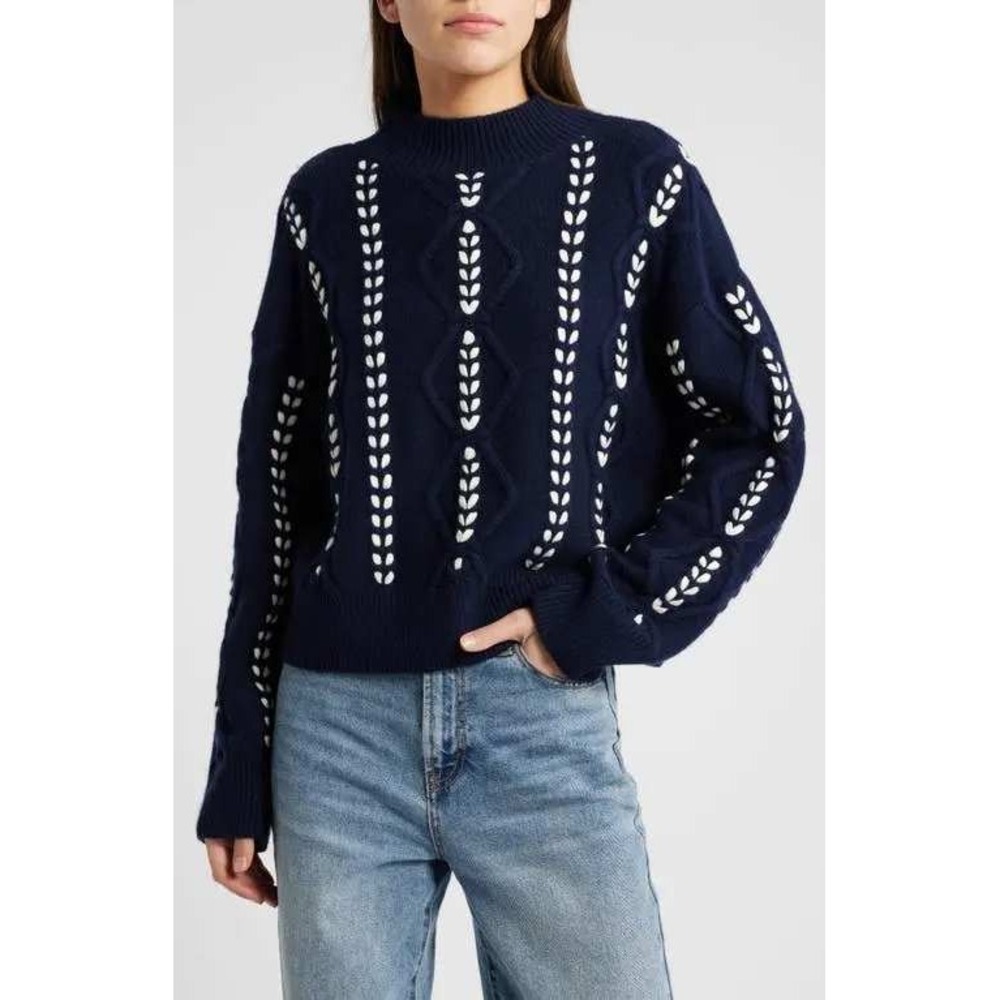 Rails tori ribbon stitch cable knit sweater Size XS